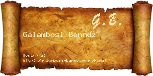 Galambosi Bennó névjegykártya